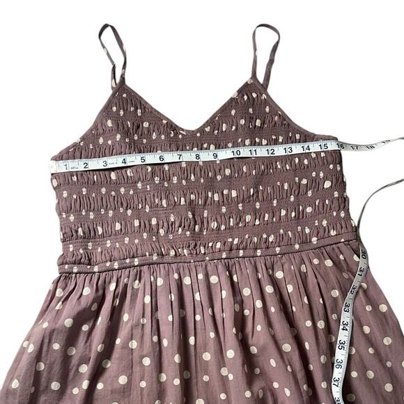 Keren Hart Mauve Polka Dot Smocked Spaghetti Strap SunDress Size Medium NWT - Picture 7 of 11